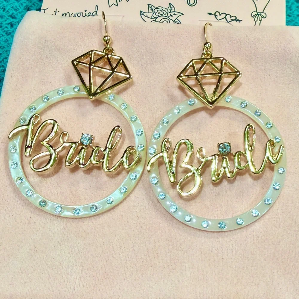 Chic Gold and Silver 'Bride' Earrings